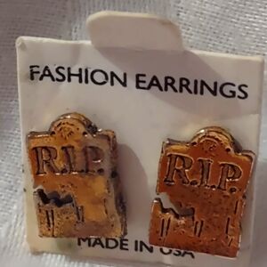 New Tombstone gold tone earrings